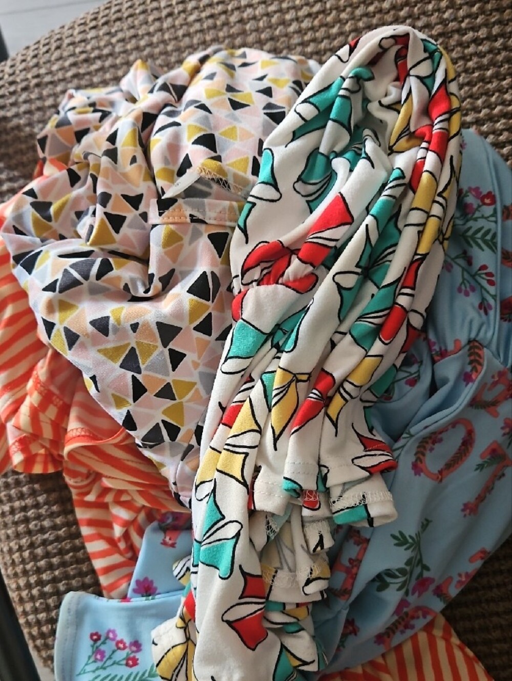 Girls' Multicolor Printed Summer Dress BUNDLE of 4